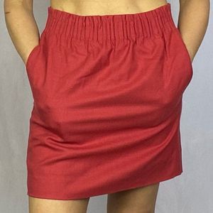 J. Crew Women's Red Elastic Waist Mini Skirt Size 00